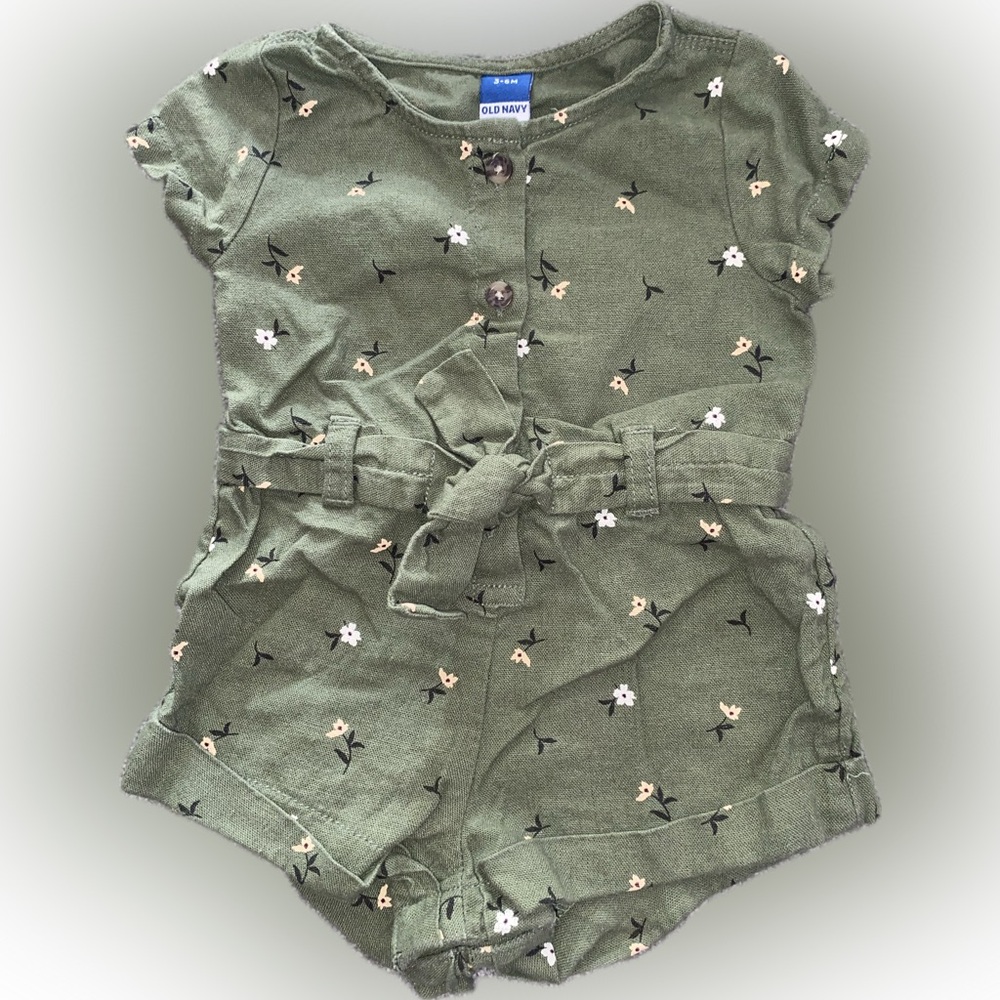 Old Navy Linen-Blend Utility Romper, 3-6M
